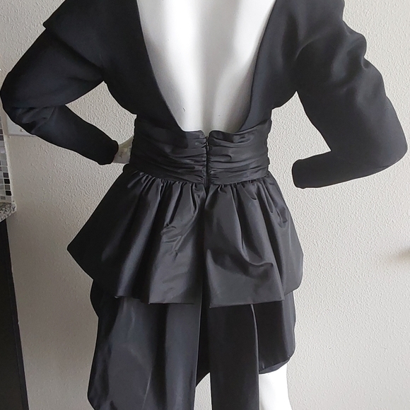 VINTAGE MOROCI BY ANTHONY MUTO TUXEDO LITTLE  BLACK DRESS SIZE 2 - Picture 3 of 10